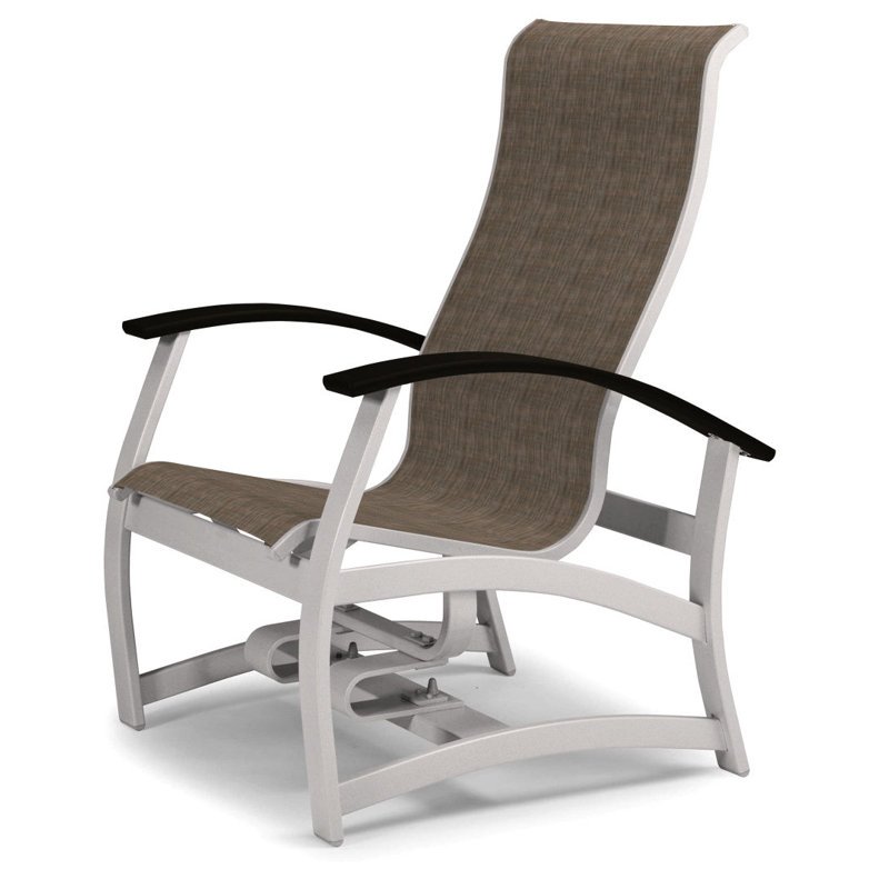 Chaise de patio Askar, Noir P70, Blanc brillant, Beacon taupe Sunbrella®