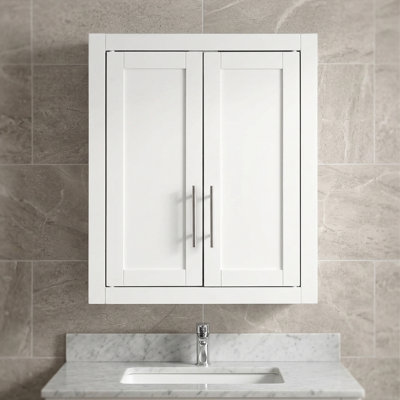 This Minimalist White Wall-Mounted Storage Cabinet Is Suitable For Various Settings Such As Bathrooms And Entryways. Its Multi-Layered Shelves Offer Flexible Storage, Combining Aesthetics And Practicality To Create A Clean And Comfortable Home.