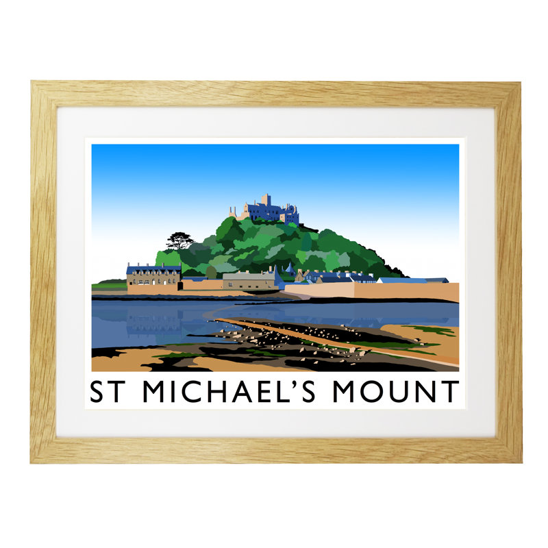 'St Michaels Mount 2' by Richard O'Neil - Print, White Wood Frame, 33.5 cm H x 43.5 cm W x 2.2 cm D