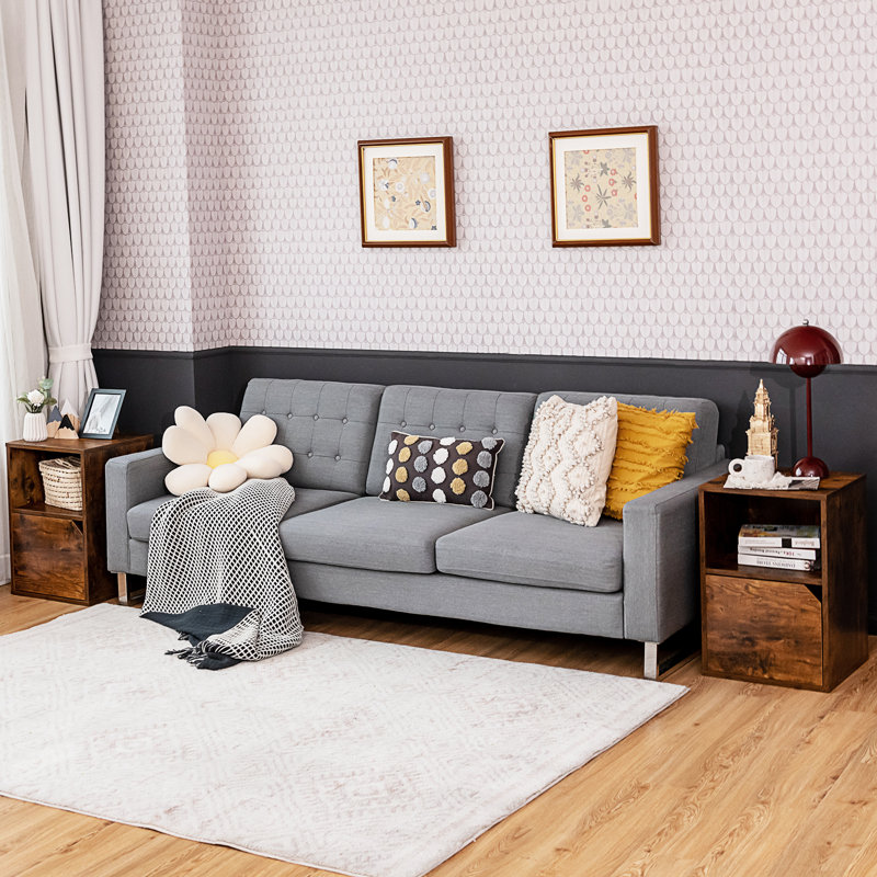 Casundra Block End Table, Walnut