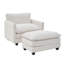 Fauteuil d'appoint rembourré avec repose-pieds Redenius Boucle-107084445