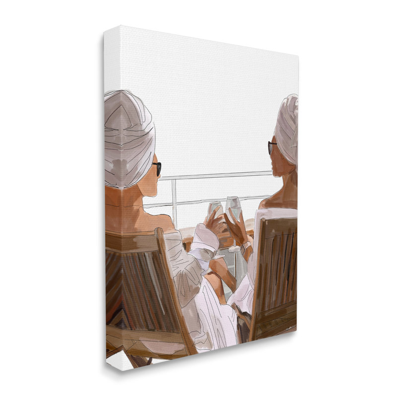 «Au-434-Canvas Summer Friends Relaxing On Beach On Canvas» par Amelia Noyes, impression, H 20 po x l 16 po x P 1,5 po