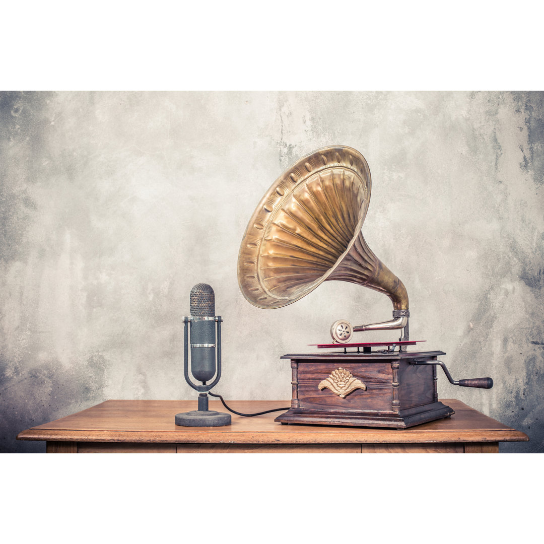 Vintage Gramophone by BrAt_PiKaChU - Wrapped Canvas Print
