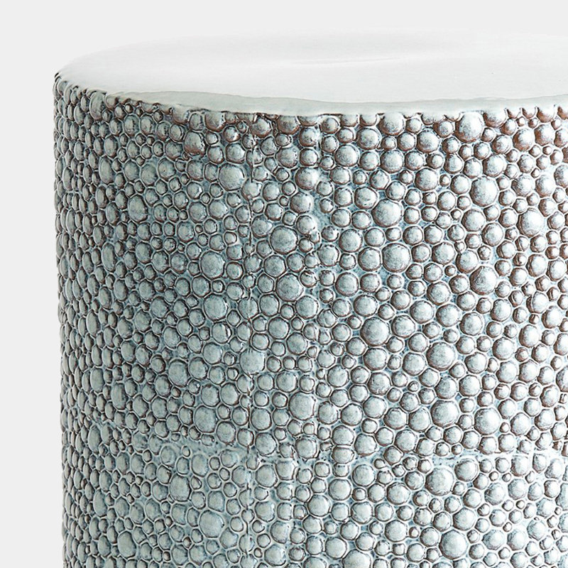 Pebble Stool Shiny Gray White, White/Blue