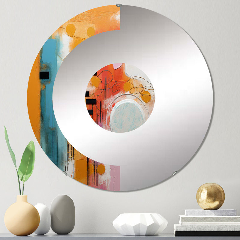 Davilman - Miroir mural demi-cercle, 23,6 po x 23,6 po