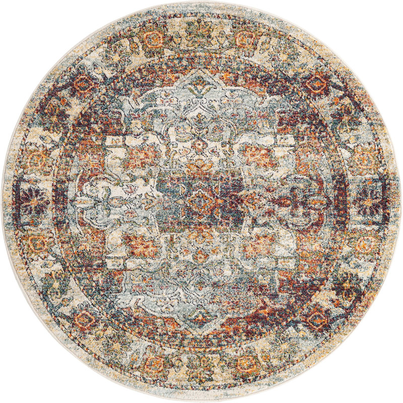Mekalah Oriental Indoor Rug, Round 5'