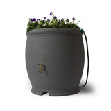 100 Gallon Decorative Plastic Rain Barrel with Planter Top