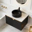 Meuble-lavabo mural avec lavabo rond et 2 portes