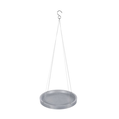 Ecopots Indoor/Outdoor Round Recycled Plastic Modern Hanging Saucer, 14"