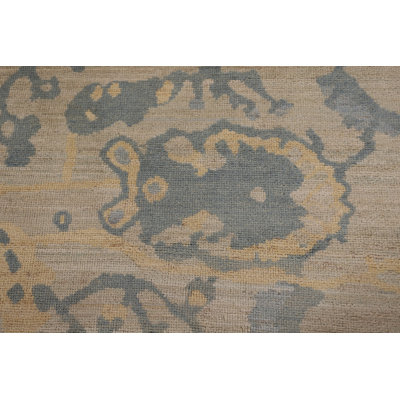 Vegetable Dye Floral Oushak Turkish Area Rug 12