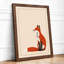 Seated Fox Minimalist - Framed Print-537163698-537163726