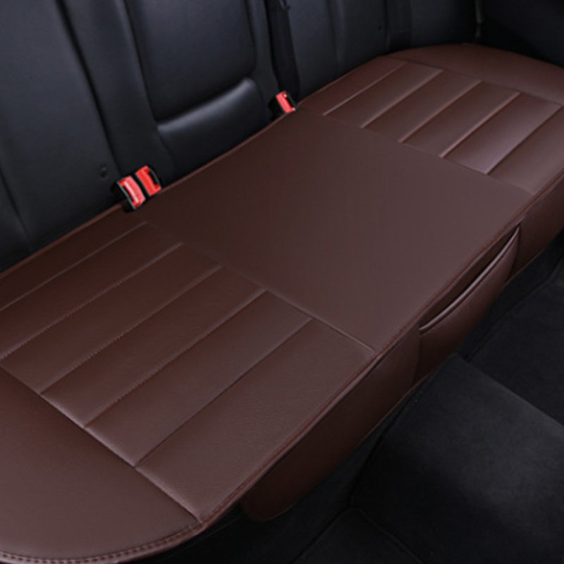 Car Back Seat Cover Breathable Pu Leather Rear Seat Cushion Protector Universal, Brown