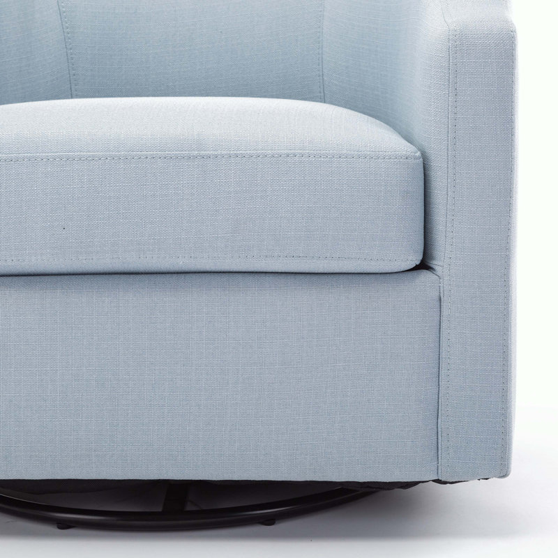 Fauteuil demi-tonneau pivotant, Polyester bleu clair