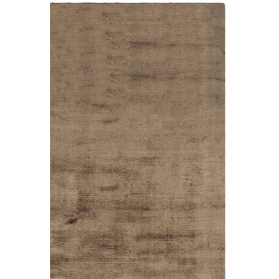Tapis brun en viscose fait à la main Endora