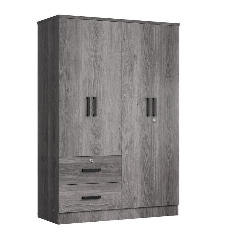 Apollonios Solum 47"Wide Armoire Wardrobe Closet For Hanging With 2 Drawers & Shelves