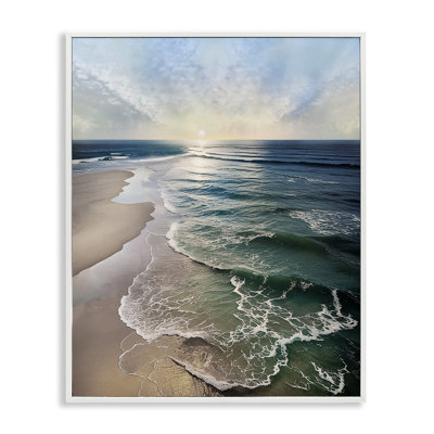 Tranquil Shoreline with Soft Light Framed Giclee, design by Mike Calascibetta