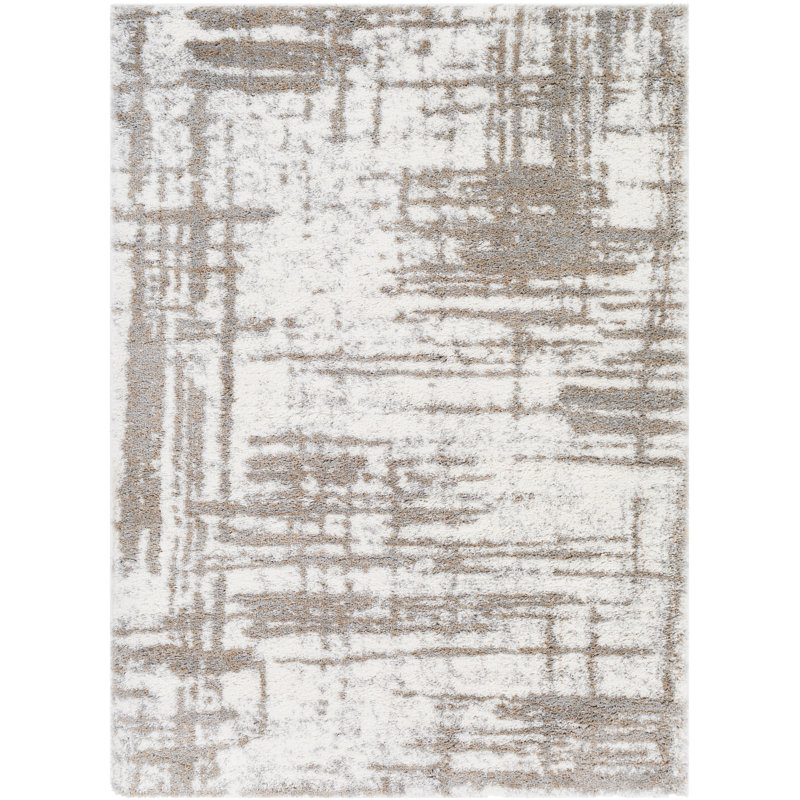 Adison Abstract Cream/Camel Area Rug, Rectangle 7'10" x 10'