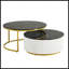 Table basse gigogne moderne moderne cannelée avec tiroir de 31,5 po