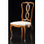 Queen Anne Back Side Chair in Beige/Brown