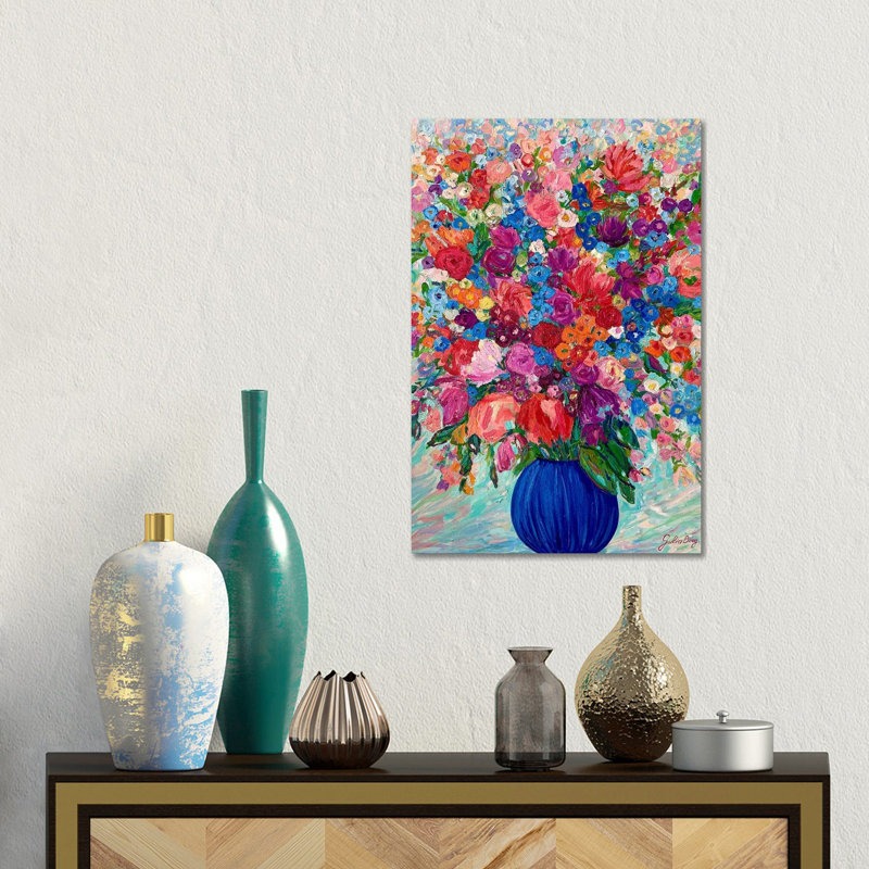 Summer Bouquet - Wall Art Print - Wrapped Canvas, 18" H x 12" W