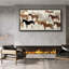 Illustration abstraite de chevaux dans des tons neutres, art moderne-111696330-100937219