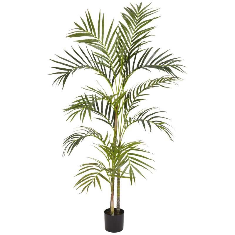 Faux Palm Tree in Planter, 54" H x 24" W with 296 Leaves