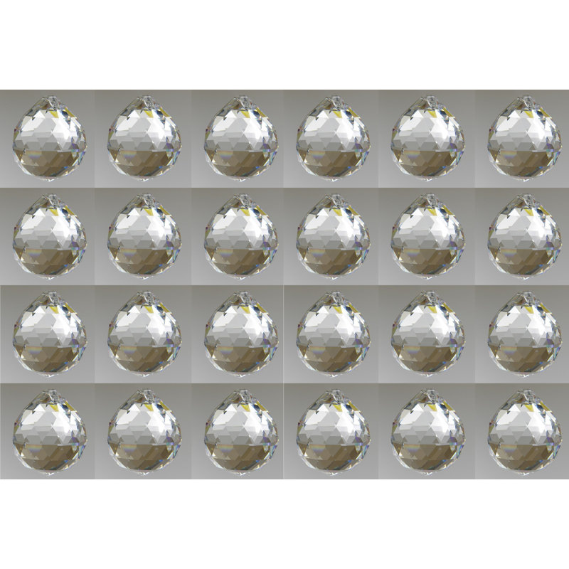 Ornement faîteau en cristal à facettes, H 1,2 po x l 1,2 po x P 1,2 po