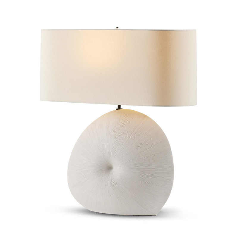 Lampe de table en céramique Melino, Céramique texturée blanc mat