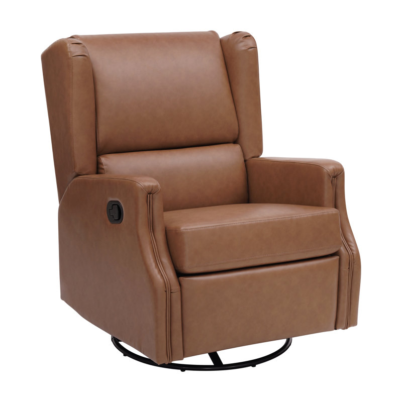 Fauteuil inclinable et oscillant oscillant avec pivot à 360 ° Jillean, Similicuir cognac