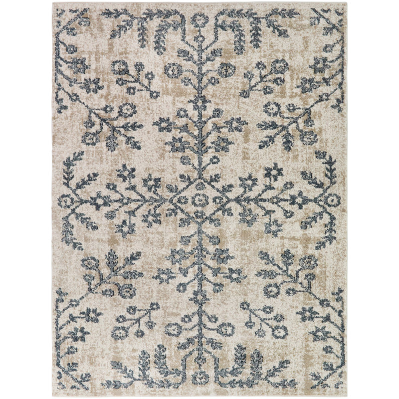 Tapis bleu Shea, 5 pi 3 po x 7 pi
