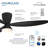 Hourglass 58" Led Smart Flush Mount Ceiling Fan-116794791-116794793