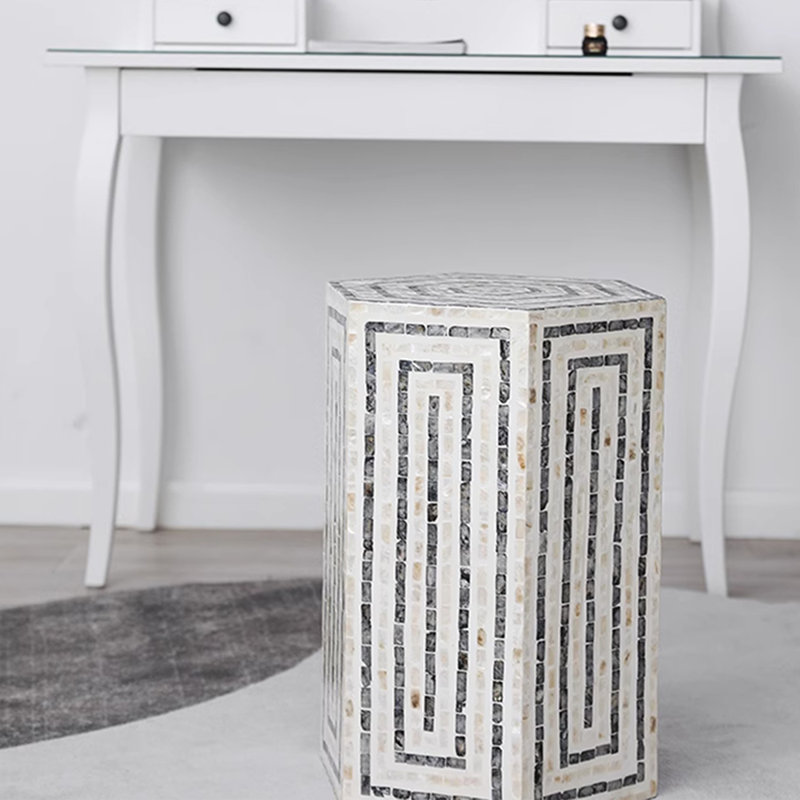 Modern Shell Wood End Table