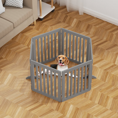 Huxley Wood Free Standing Pet Gate with a Pair of Support Feet