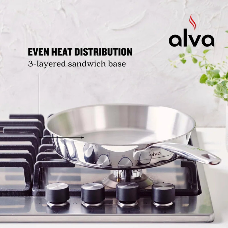 Alva Maestro 9.5" Stainless Steel Non-stick Frying Pan Skillet