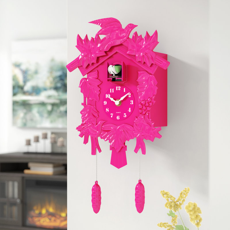 Pinkerton Vintage Cuckoo Wall Clock, Pink, Single