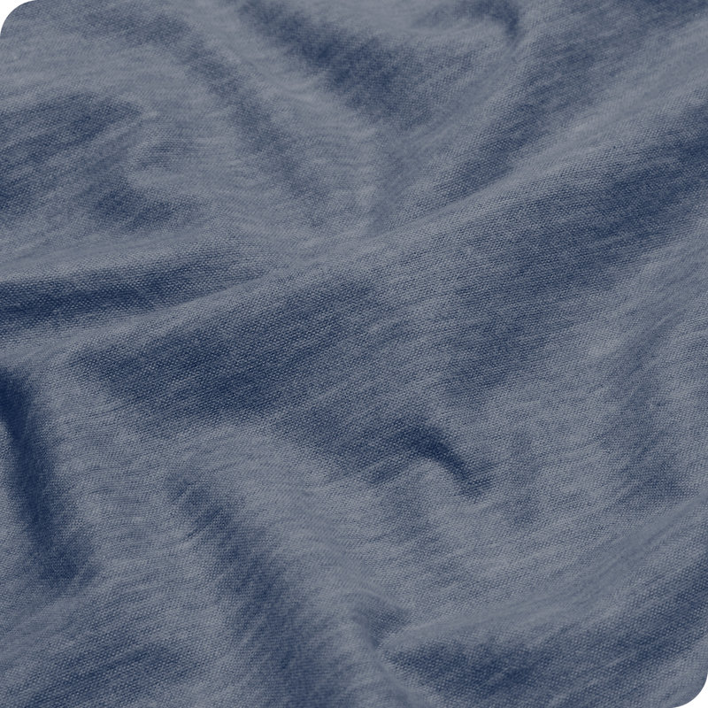 Heather Indigo Cotton Flannel Queen Sheet Set with Pillowcases