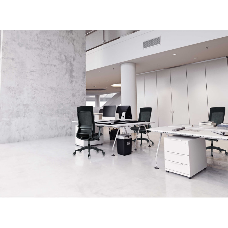 Polyester Blend Task Chair, Black, Black/White