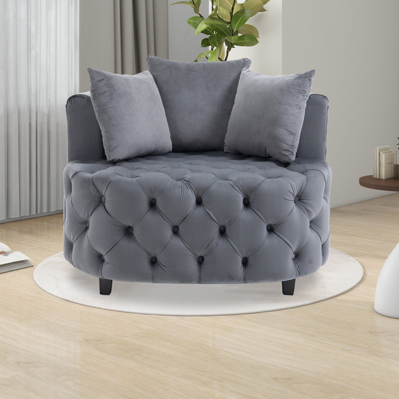 Chaise de réception en velours avec structure en bois, Velours gris