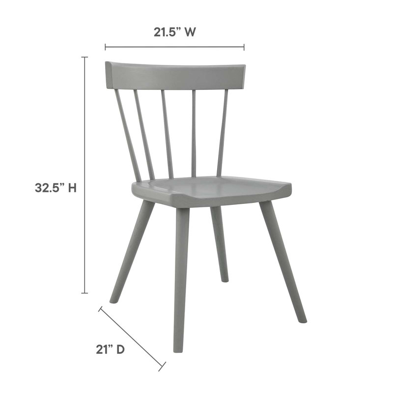 Light Gray Elm Wood Windsor Side Chair Set