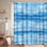 Watercolor Stain Painting Wavy Ocean Blue Shower Curtain with 12 Hooks