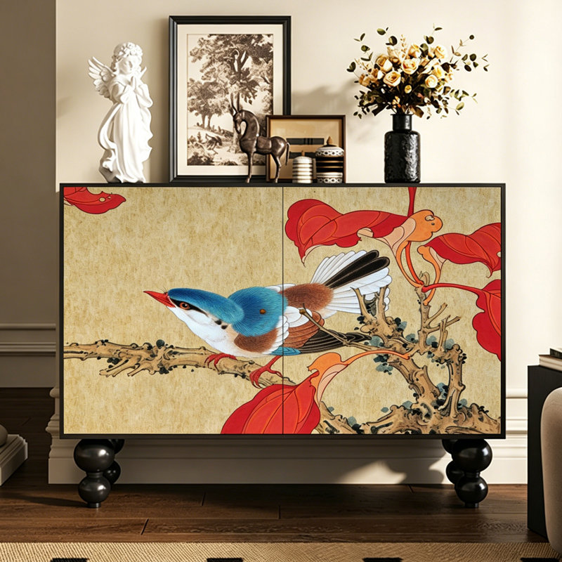 Solid Wood Decorative Cabinet with Storage
