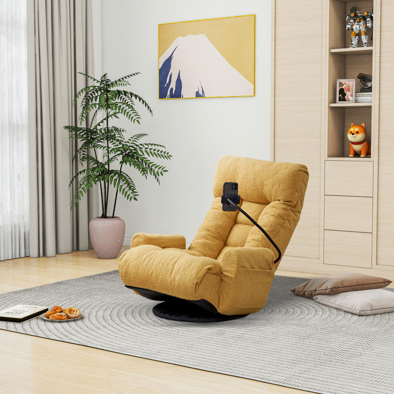 Fauteuil inclinable, inclinable et ergonomique, Polyester jaune
