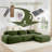 Modular L-Shaped Sectional Cloud Couch With Ottoman, Plush Corduroy, No Assembly Required, Big Comfy Couches Set With Fluffy Memory Foam-1356831263