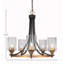 Lustre 5 lumières Paramount présenté en noir mat et finition nickel brossé avec verre transparent de 4 po-72386107-72386108