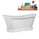 66" Streamline Soaking Freestanding Tub and Tray With Internal Drain