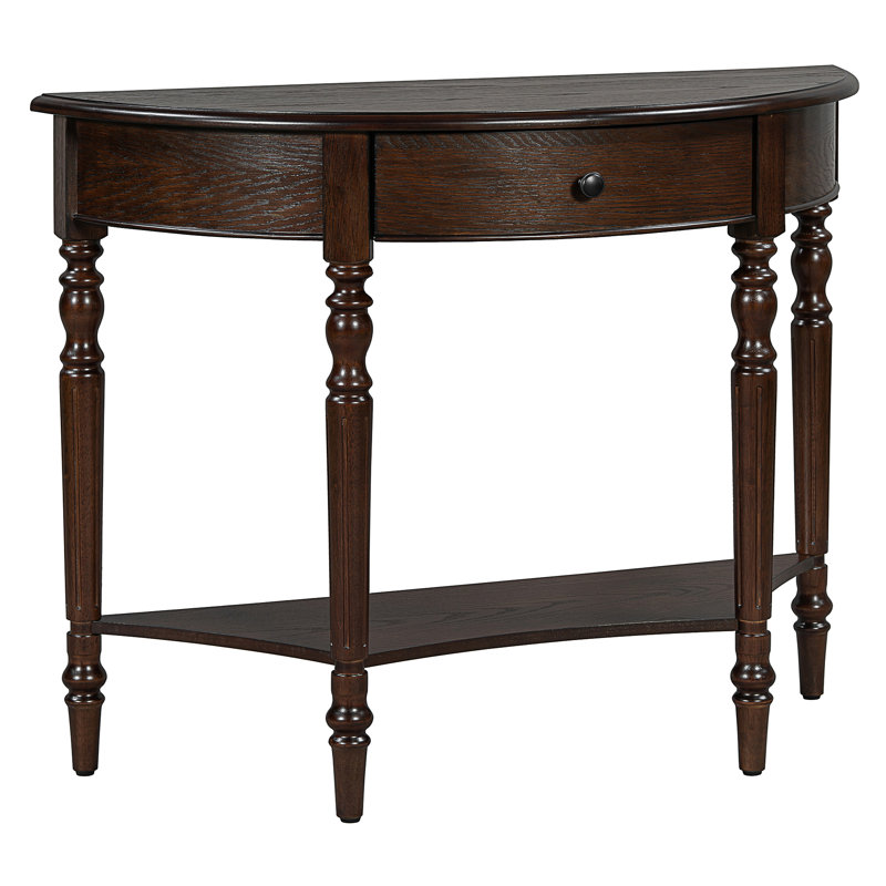 Console en treillis avec tiroir et tablette de style rustique Trexm Farmhouse, Espresso