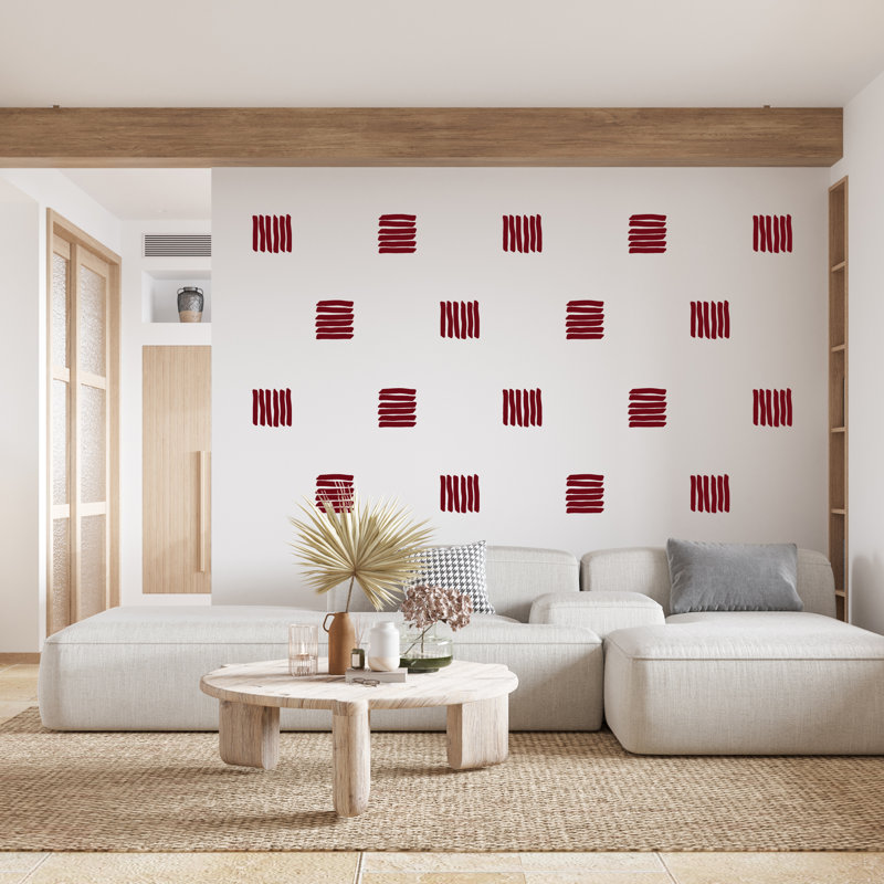 Adhésif décoratif coups de pinceau carrés, Rouge