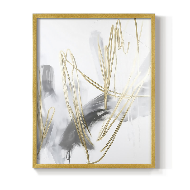 Reproduction encadrée ABSTRACT Series DCCL XXXII - bois massif, H 21 po x l 17 po, Doré