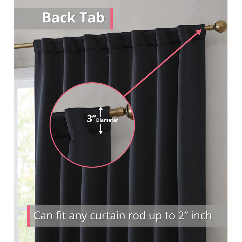 Arbas Curtain Pair, Black, 42" W x 84" L