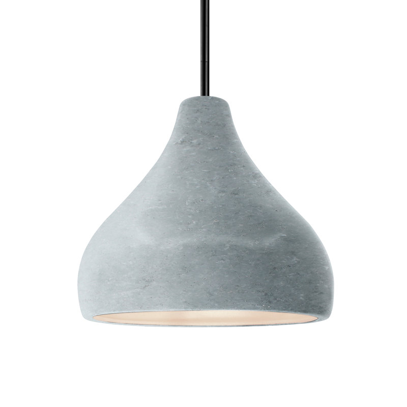 Luminaire suspendu à 1 lumière Meydan, H 8 po x l 11,5 po x P 11,5 po, Noir mat, Béton